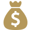 Icon illustration of a bag of money